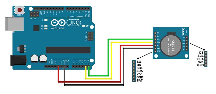 DS1307 aansluiting Arduino UNO DS1307 aansluiting Arduino UNO