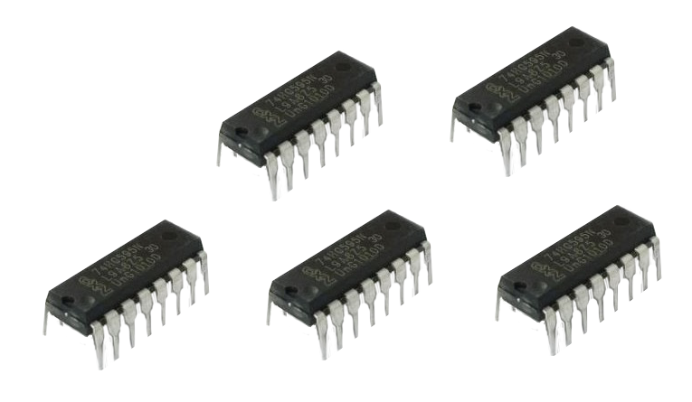 74HC595 8-bit serieel-in, serieel of parallel-out schuifregister DIP16 - 5 stuks