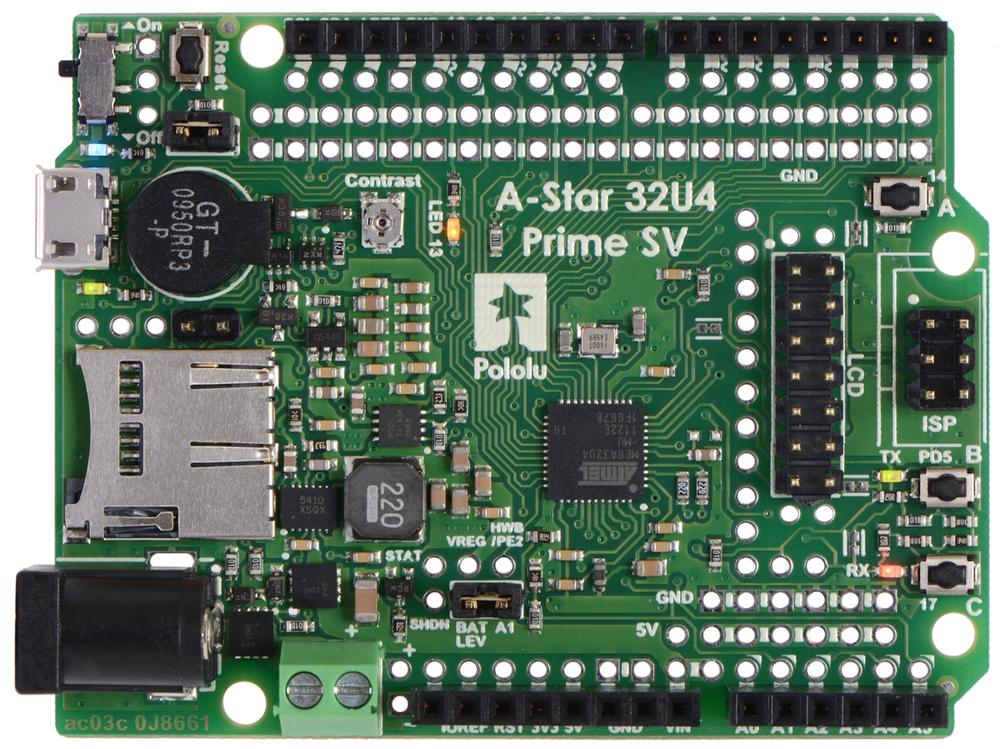 Pololu MicroSD A Star 32U4 Prime SV Con Display LCD Opencircuit Pololu MicroSD A Star 32U4 Prime SV Con Display LCD Opencircuit