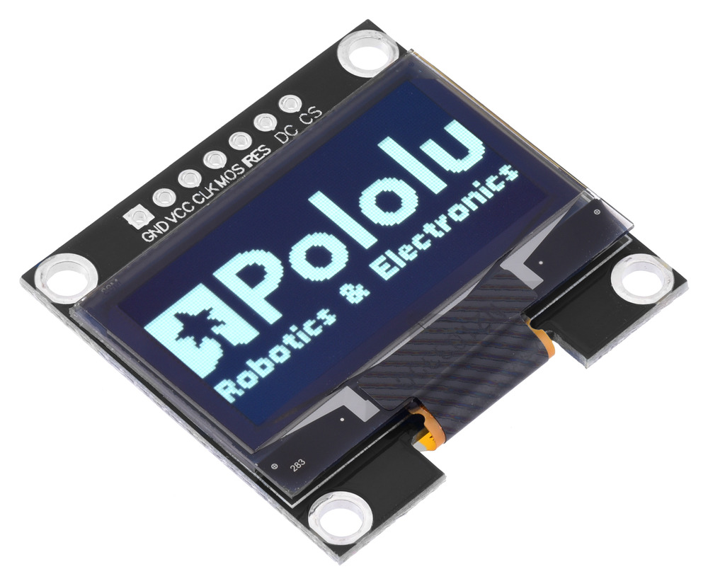 Pololu Display OLED Grafico: 128x64, 1.3", Pixel Bianchi, SPI, PCB Nero