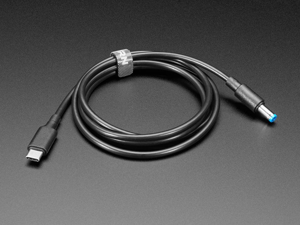 Adafruit USB Type C 3.1 PD naar 5,5mm Barrel Jack Kabel - 15V 5A Output