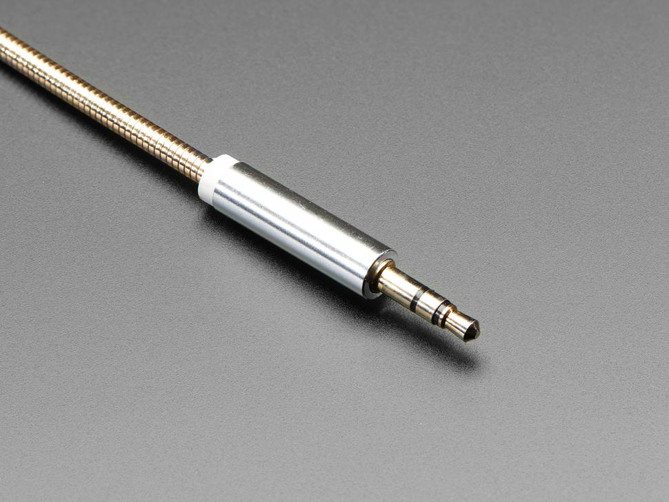 Adafruit 3,5 mm stereo male / mannelijke kabel - goudkleurig metaal - 1 meter lang