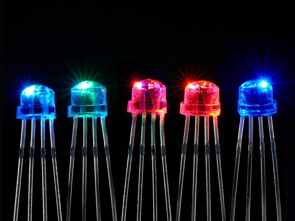 Adafruit NeoPixel Clear 5mm through-hole LED - 5 stuks