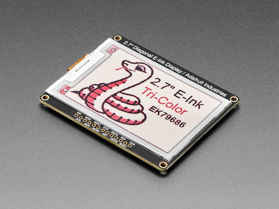 Adafruit 2,7" driekleuren eInk/ePaper display met SRAM