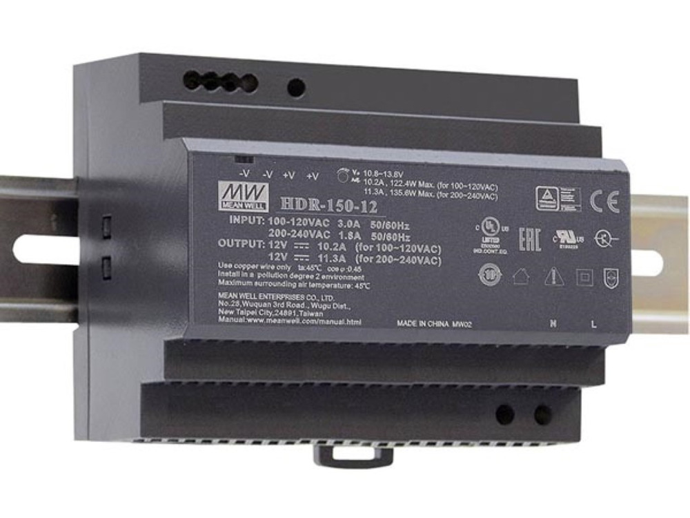 Mean Well Industriële DIN-rail voeding 150 W 12 V