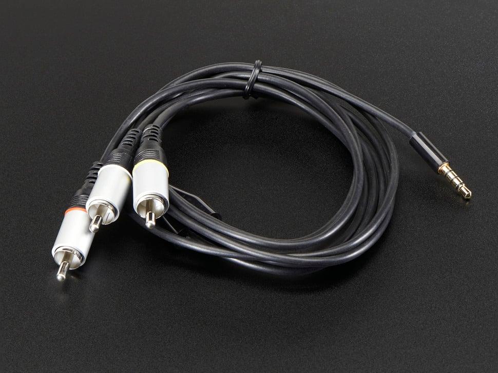 Adafruit A/V and RCA (Composite Video, Audio) Cable for Raspberry Pi