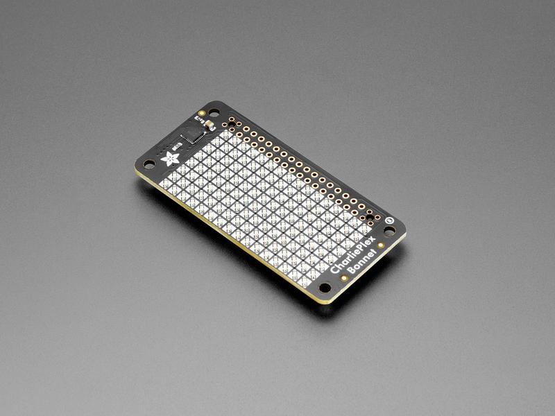 Adafruit CharliePlex LED Matrix Bonnet - 8x16 punaista LEDiä - Opencircuit