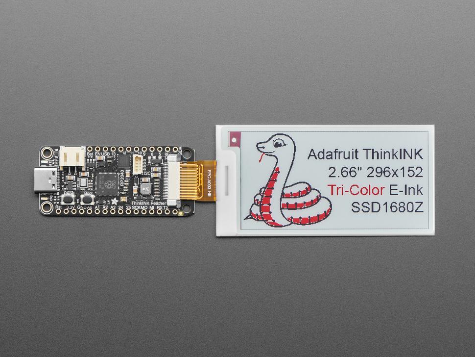 Adafruit 2,66" 296x152 Driekleurig Rood / Zwart / Wit EInk - Los Scherm