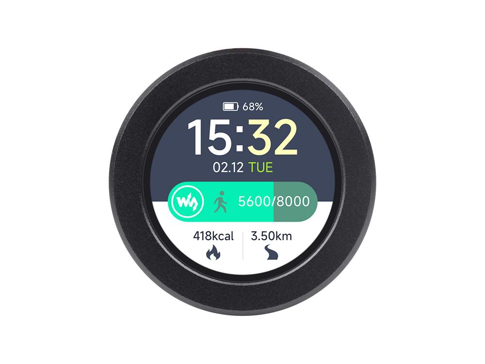 Waveshare Scheda di sviluppo per microcontrollore RP2040, con display LCD tondo da 1,28 pollici touch, sensore accelerometro e giroscopio, con custodia in metallo CNC.