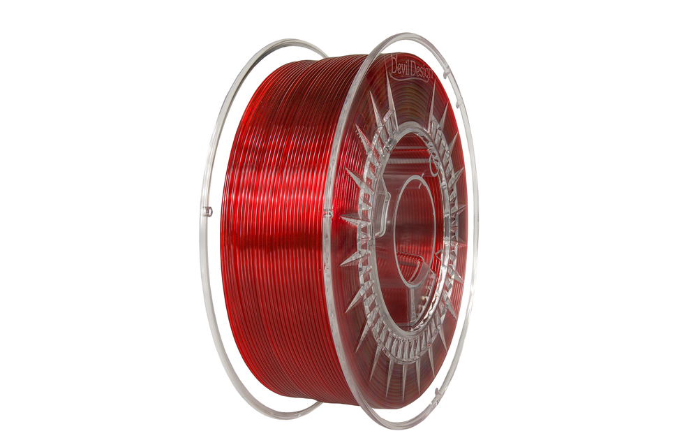 Devil Design PETG Filament 1.75mm - 1kg - Transparent ruby red