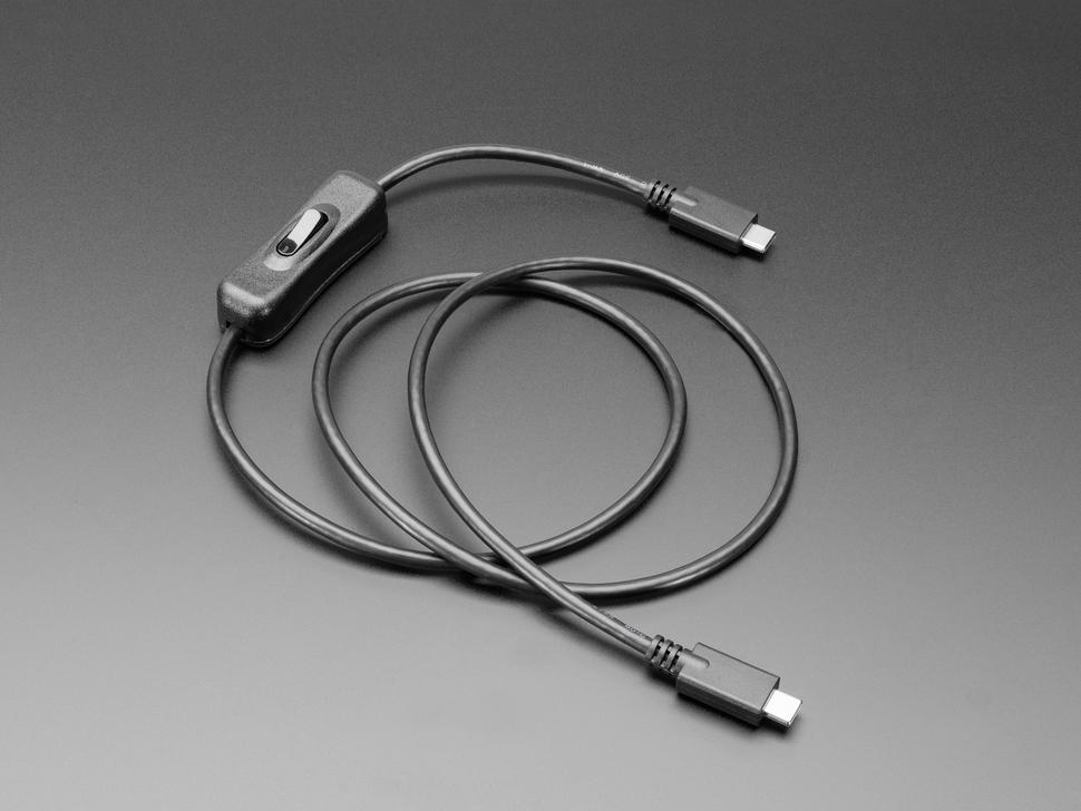 Adafruit USB Type C sync-datakabel met aan/uit-schakelaar - 1 meter lang