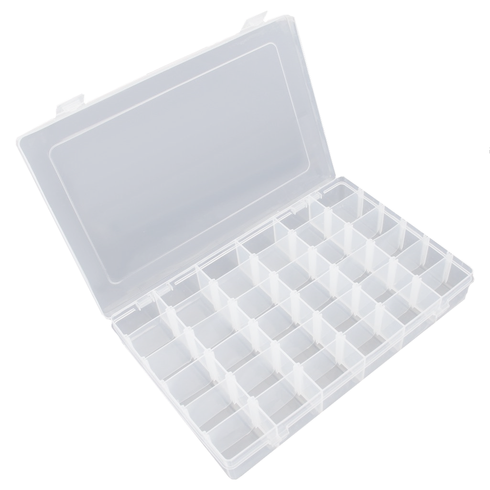 Transparent storage box 36 compartments - Opencircuit