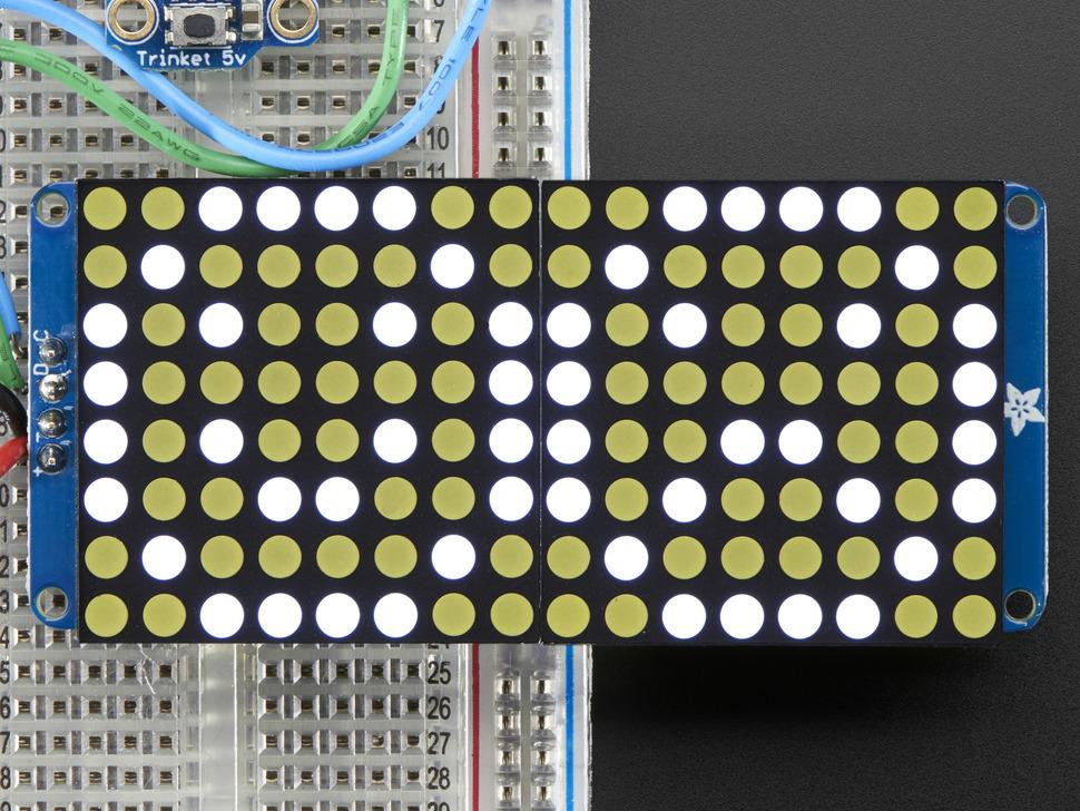 Adafruit 16x8 1,2" LED-matrix + rugzak - ultraheldere ronde witte LED's