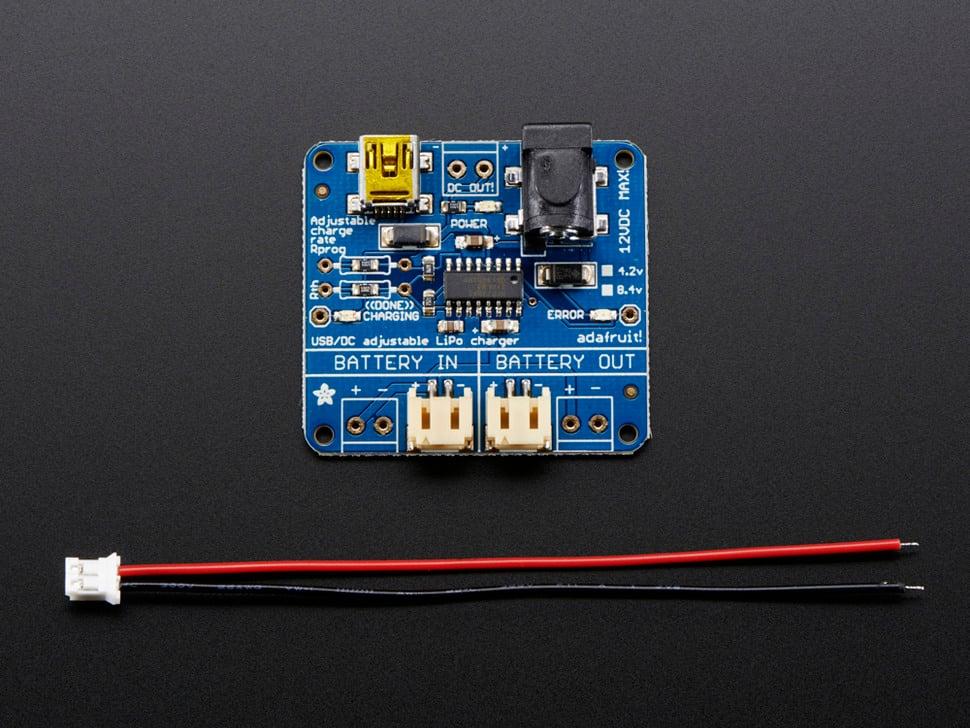 Adafruit USB /DC lithium-polymeer batterijlader 5-12V