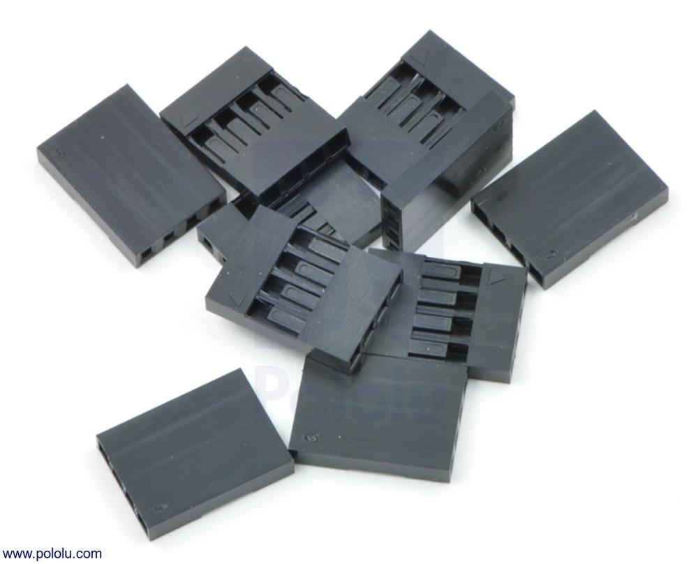 Caixa do conector de crimpagem de 0,1" (2,54 mm): pacote de 10 unidades de 1 x 4 pinos