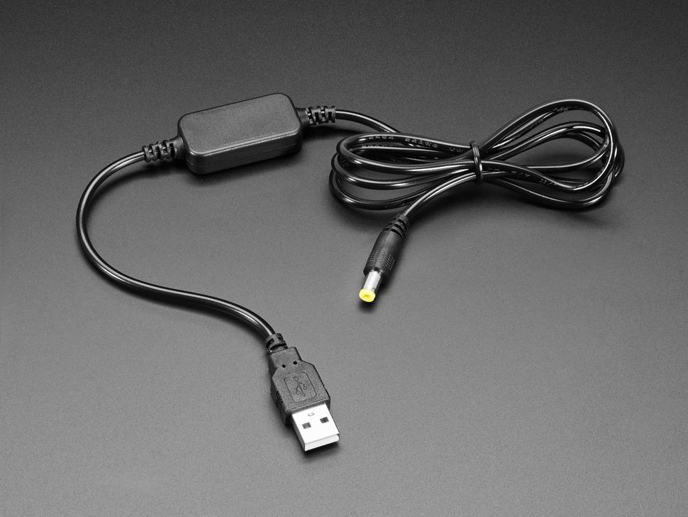 Adafruit USB naar 2,1 mm DC-boosterkabel - 9V