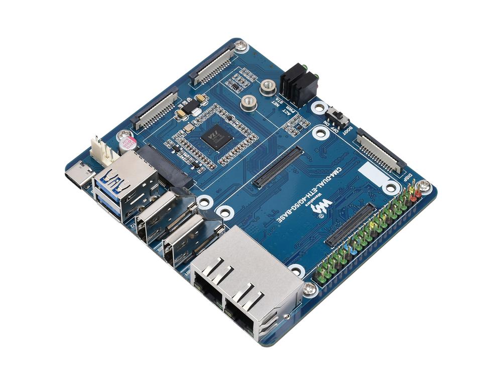 Waveshare Dual Gigabit Ethernet 5G/4G Base Board Designed for Raspberry Pi Compute Module 4