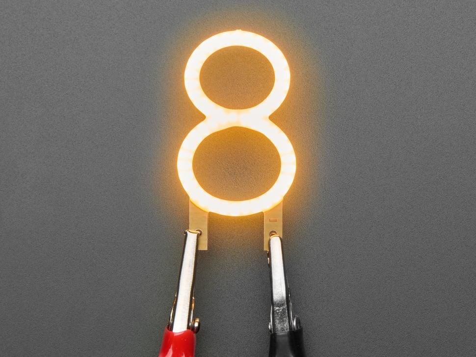 Adafruit Nummer LED Filament - Warm Wit "8"