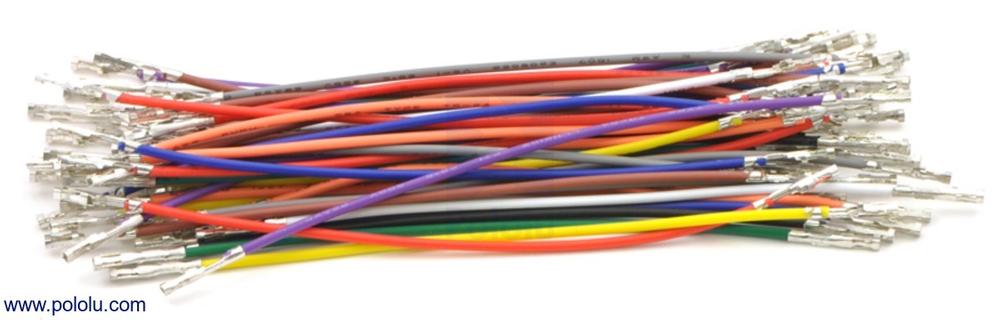 Wires with Pre-Crimped Terminals 50-Piece 10-Color Assortment F-F 3"