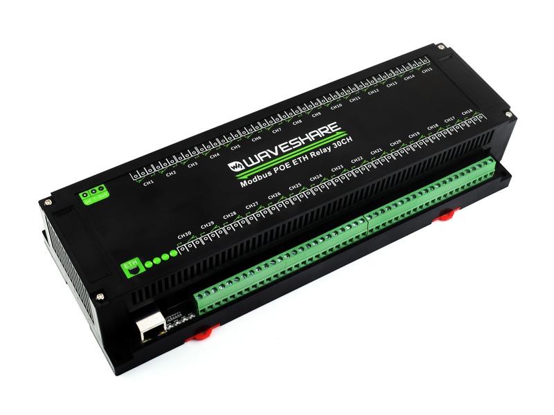 Waveshare 30-Ch Ethernet Relay Module, Modbus RTU/Modbus TCP Protocol ...