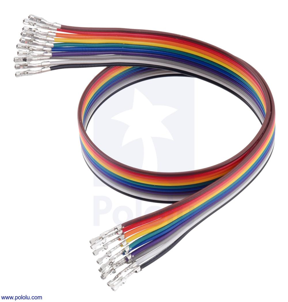 Cable plano con terminales preengarzados 10 colores FF 12" (30 cm)