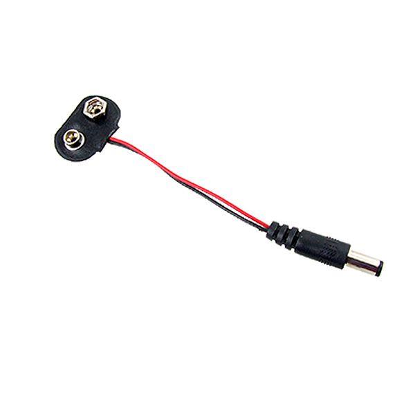 9V Battery connector to 2.1x5.5mm plug - 5 pieces