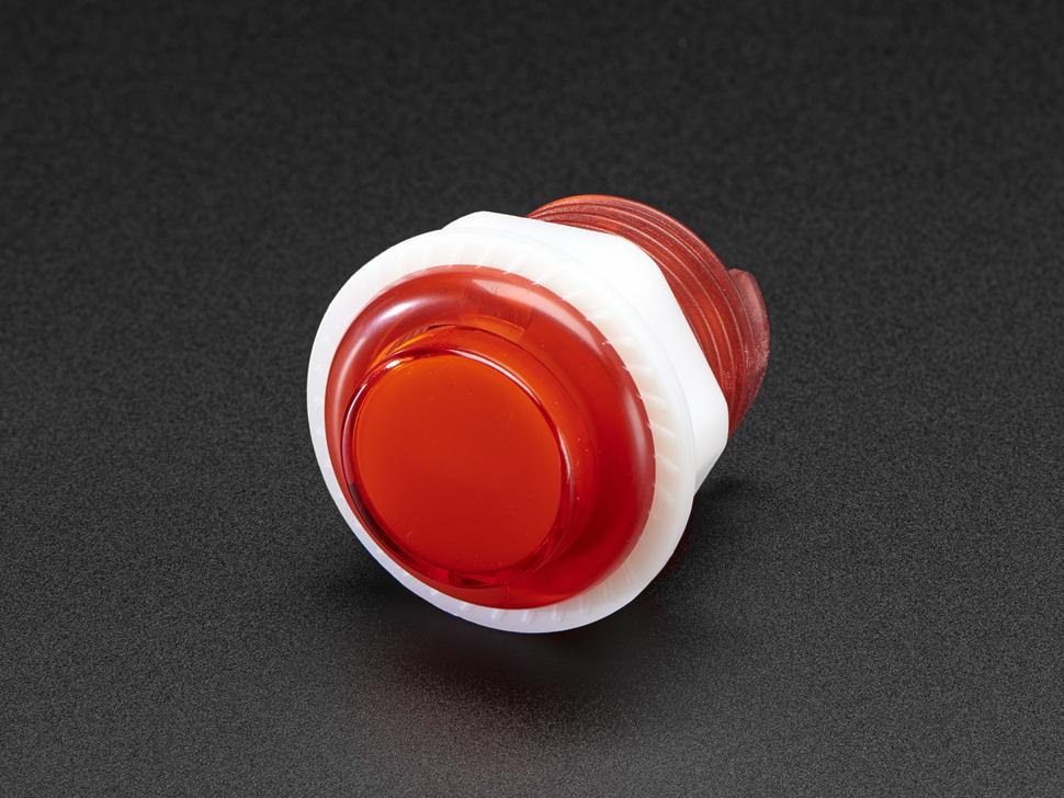Adafruit Mini LED Arcade-knop - 24 mm doorschijnend rood