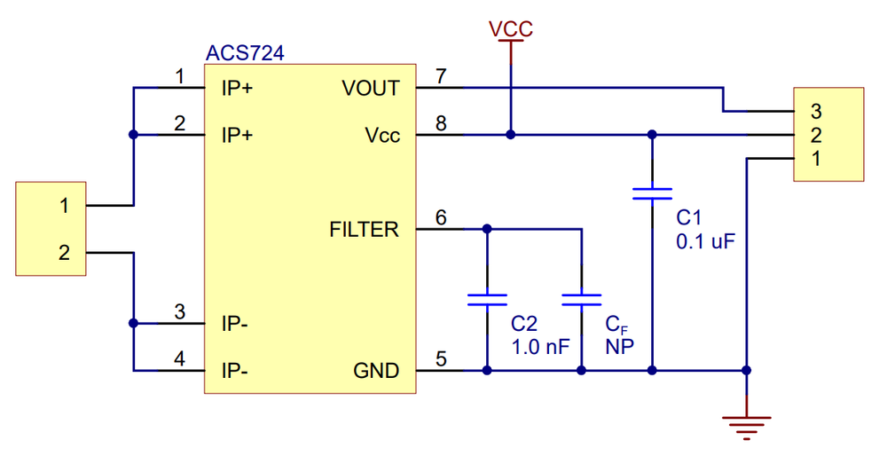 Sensor de corriente ACS724 portador 0 a 10A 