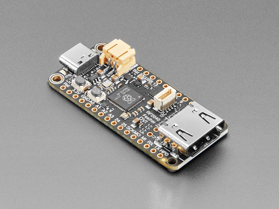 Adafruit feather RP2040 met DVI- output - Werkt met HDMI