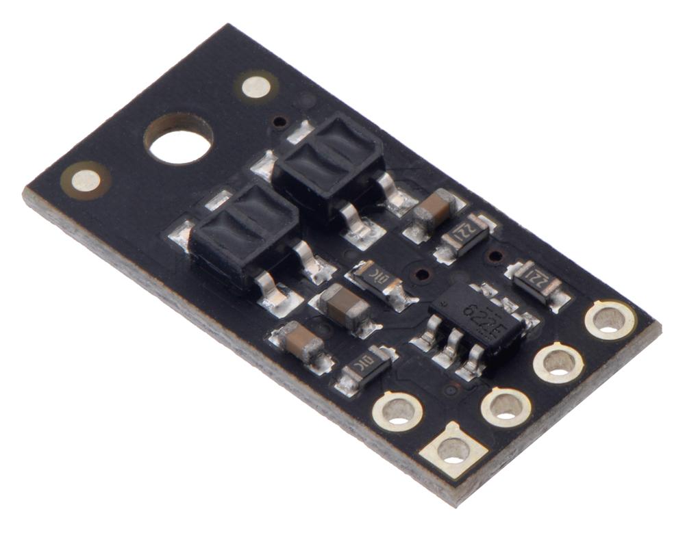 Matriz de sensores de reflectancia QTR-HD-02RC: 2 canales, paso de 4 mm, salida RC