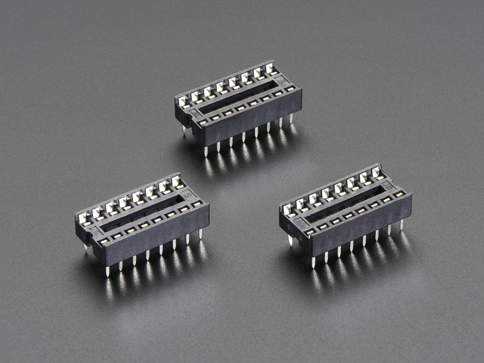 Adafruit IC- socket - voor 16-pins 0,3" chips - verpakking van 3