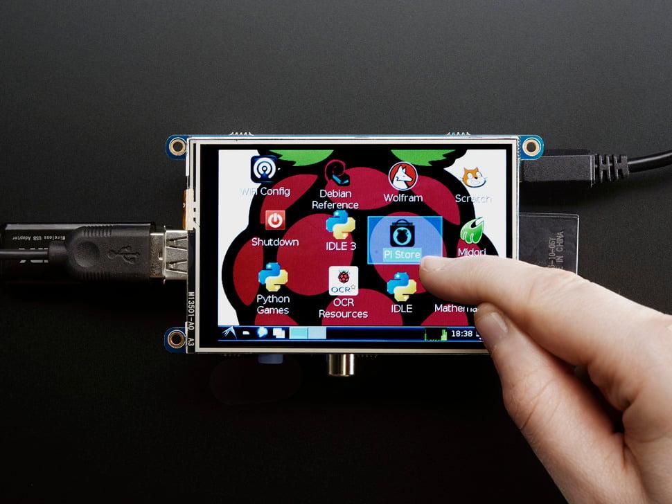 Adafruit PiTFT - Gemonteerd 480x320 3,5" TFT+Touchscreen voor Raspberry Pi