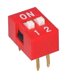 DIP switch 2 posities rood - 5 stuks