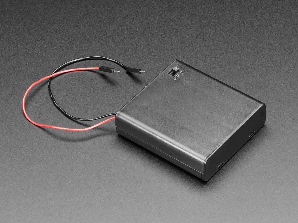 Adafruit 4 x AA-batterijhouder met aan/uit-schakelaar