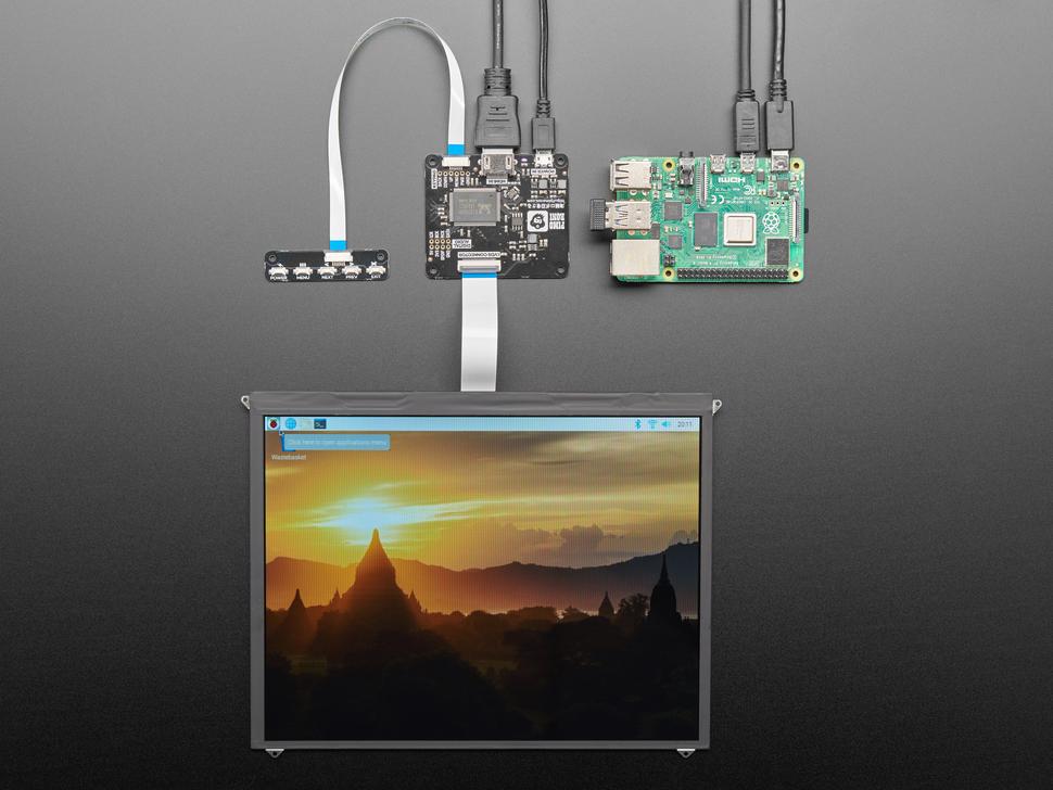 Adafruit Pimoroni HDMI 10" IPS LCD-schermset - 1024x768
