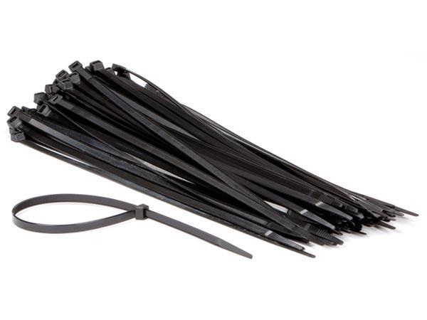 Nylon kabelbindere - 7,6 x 400mm - sort - 100 stk
