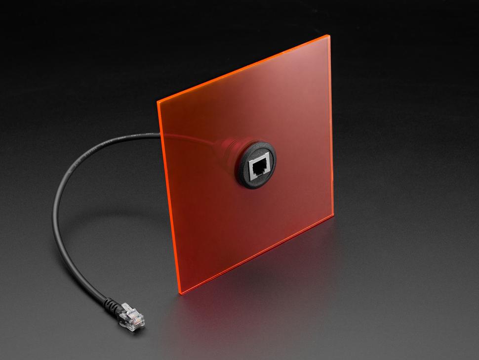 Adafruit RJ-12 of RJ-11 telefoon ronde paneelmontage verlengkabel