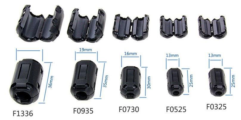 Ferrite clamp 13mm suppression filter