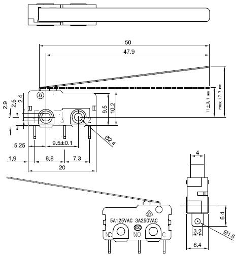 Interrupteur à Action Instantanée - MS Series - C&K Components - à Levier / SPDT / Industriel