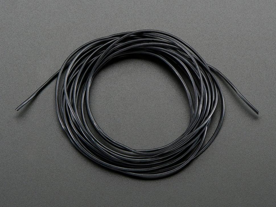 Adafruit Siliconen hoes stranded - kerndraad - 2 m 30AWG zwart