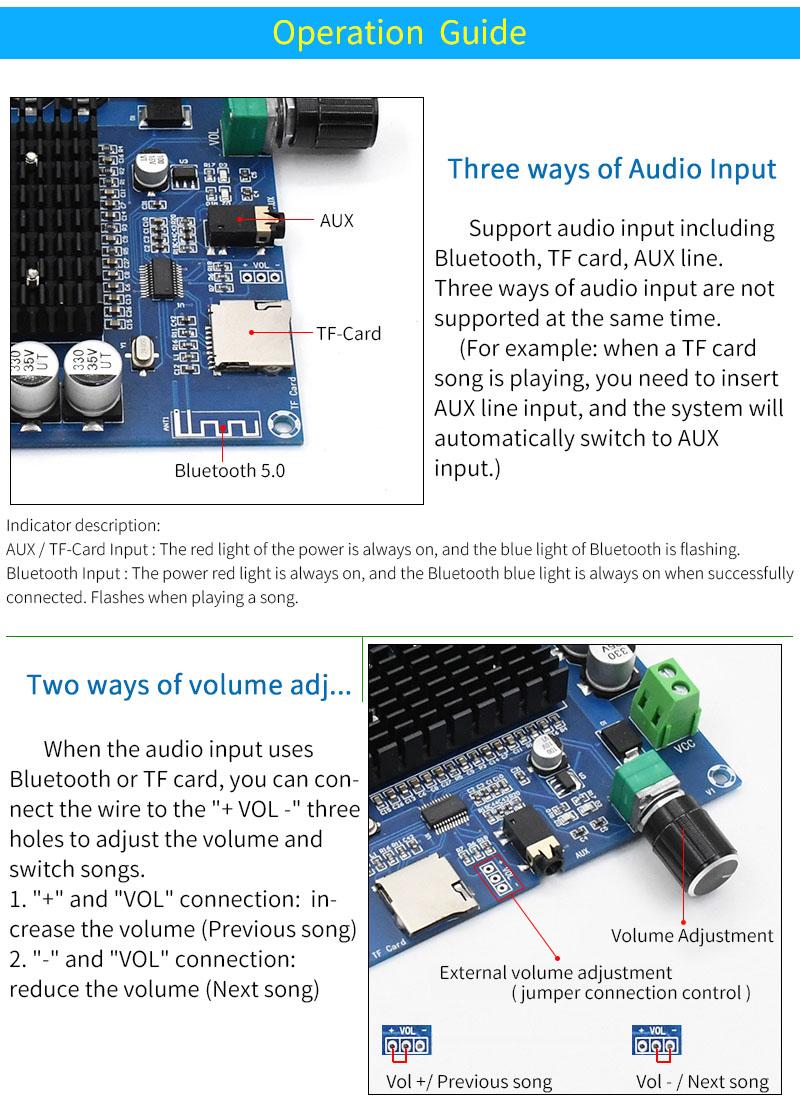 XH-A105 Carte Amplificateur Audio Numérique TDA7498, 2x100W – tuni