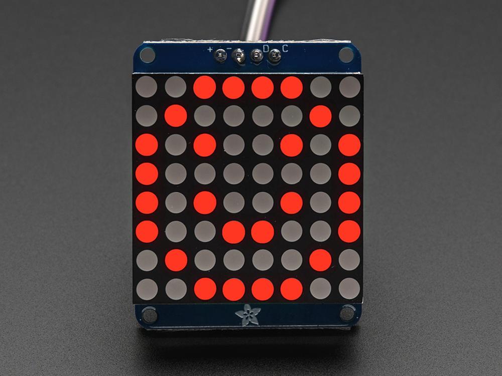 Adafruit Pieni 1.2" 8x8 LED Matrix I2C-repulla - Punainen