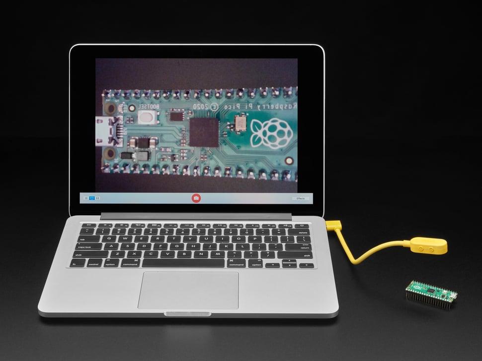 Adafruit Kano-webcam met zwanenhals, ringlicht en macrolens