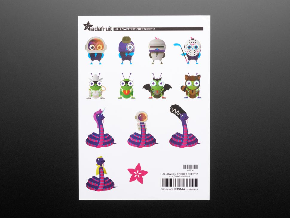 Adafruit #ElectronicHalloween Halloween Sticker Sheet Set 2