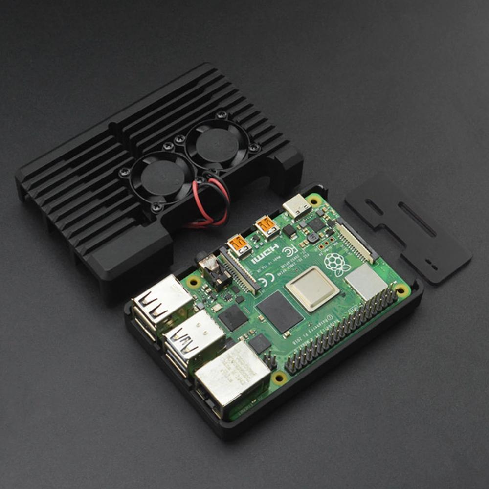 External Fan Raspberry Pi DFRobot Custodia Armor con doppia ventola (2510) per Raspberry Pi 4 ...