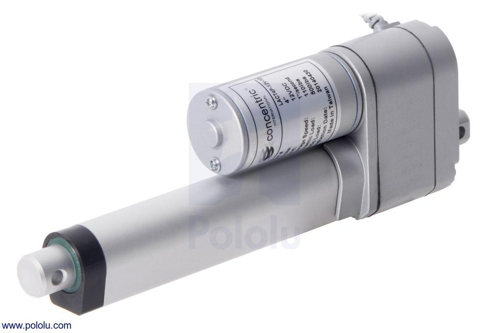 Glideforce LACT4P-12V-05 Light-Duty Linear Actuator with Feedback: 15kgf, 4" Stroke, 1.7"/s, 12V