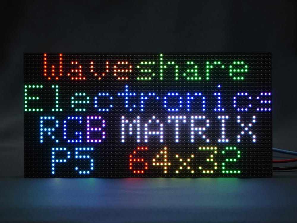 Waveshare RGB full-color LED matrix panel, 5mm Pitch, 64×32 pixels ...