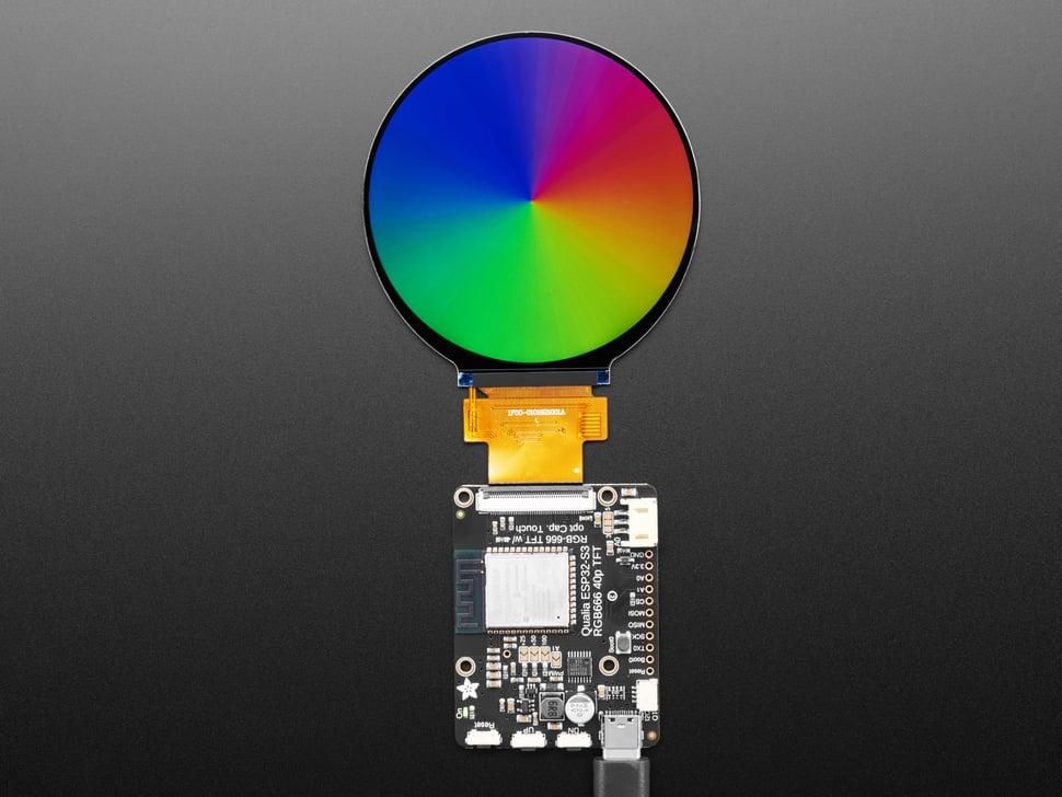 Adafruit Display TFT RGB 666 TTL rotondo - 2,8" 480x480 - No Touch