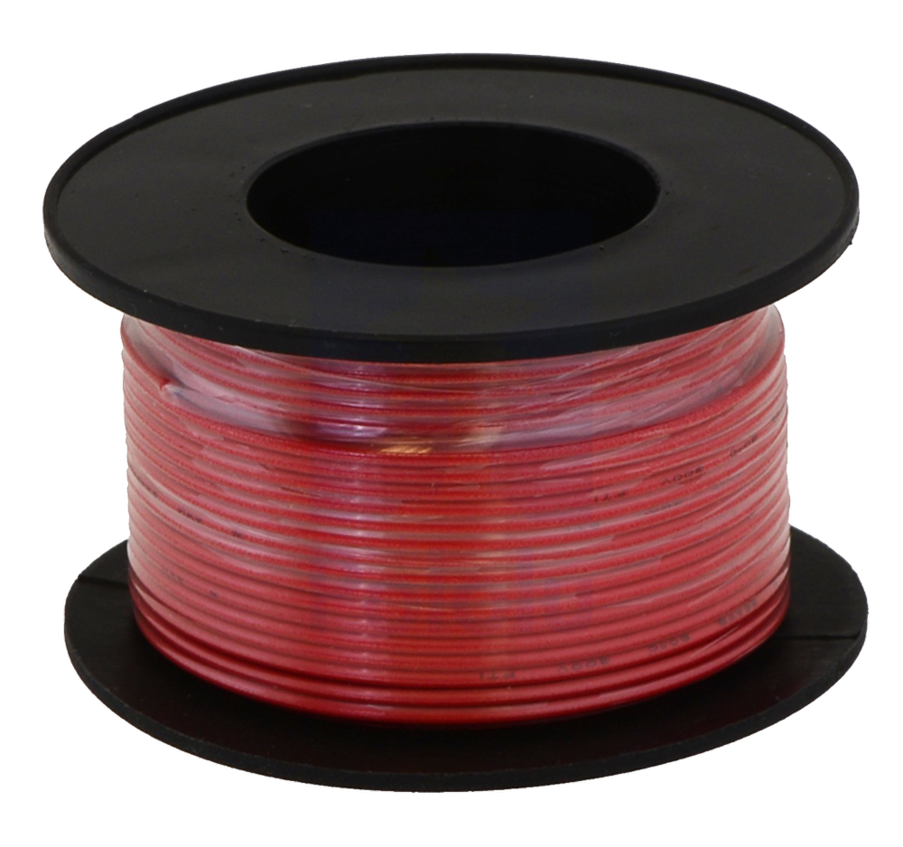 Cable trenzado: rojo, 30 AWG, 100 pies