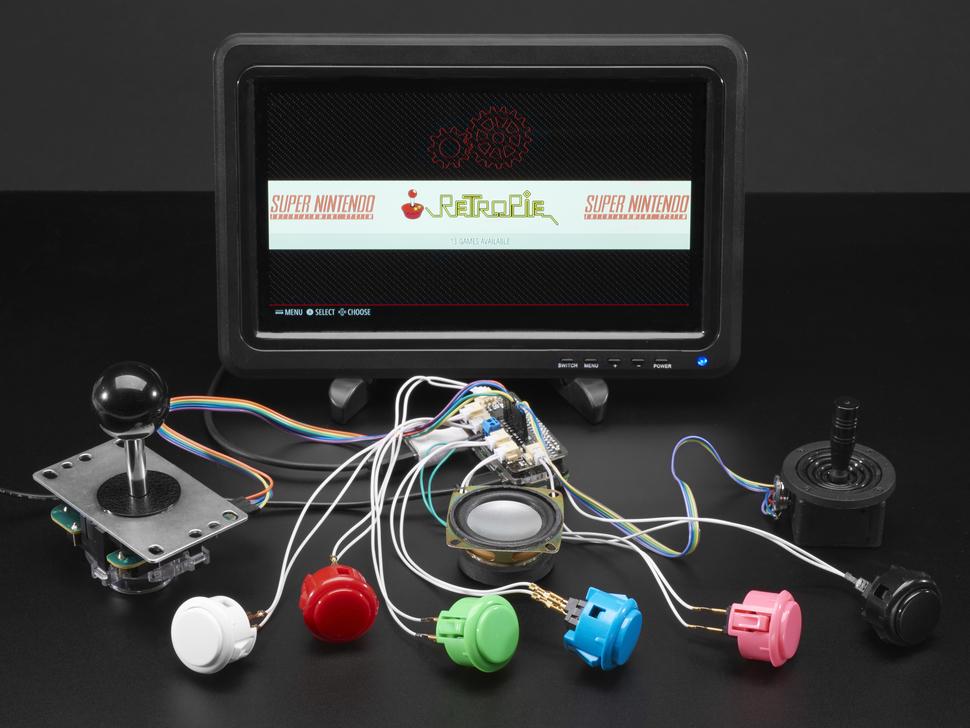 Adafruit Arcade Bonnet voor Raspberry Pi met JST-connectoren